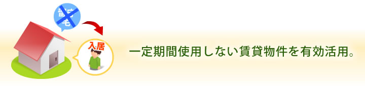 一定期間使用しない賃貸物件を有効活用。